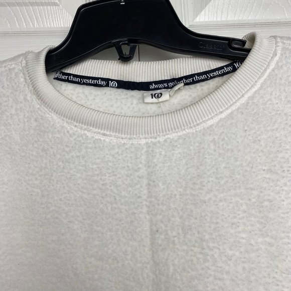 Tentree Cream Teddy Fleece Pullover Crewneck Sweater Medium - Picture 8 of 10